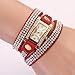 Geneva Women's Rhinestone Braided Winding Wrist Watch