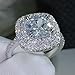 Aimys Fashion Ring Cushion Cut 4ct 5A Zircon Stone 925 Silver Engagement Wedding Band Ring for Women (10)