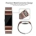 For Fitbit Charge 2 Bands, Charge 2 Milanese Loop Stainless Steel Metal Bracelet with Unique Magnet Clasp Replacement Bands for Fitbit Charge 2 Coffee Small