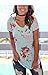 ETCYY Womens Short Sleeve Crew Neck Tee Shirt With Pocket Floral T-Shirt Top