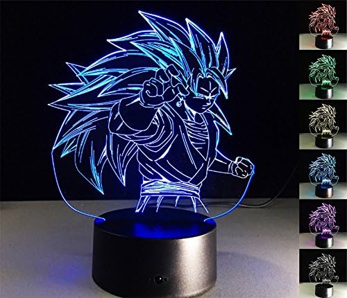 LIONKING USA - New Dragon Ball 3D Optical Illusion Multi-colored Change Touch Botton Table Light - 3D Acrylic Home Decor lamp - 0504
