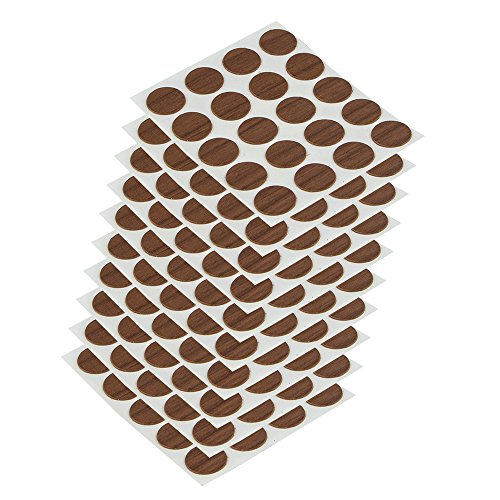EMUCA 4026416 Cache couvre vis adhésif, Marron, Ø 13 mm, Set de 200 Pièces