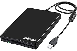 aelrsoch Floppy Disk Reader External Drive USB 3.5-inch USB External Floppy Drive 1.44 MB FDD Portable Floppy Disk Suitable for PC Windows 2000/7/8, Plug and Play