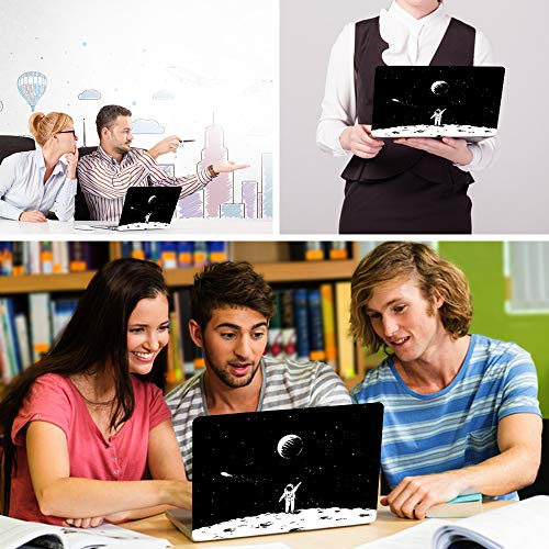 HRH Space Astronaut Design Laptop Body Shell Protective Hard Case for MacBook Newest Air 13" Inch with Retina Display fit Fingerprint Touch ID (Model A1932,2018 Release)