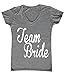 P&B Bridesmaids Team Bride Women's V-Neck, L, Heather Grey