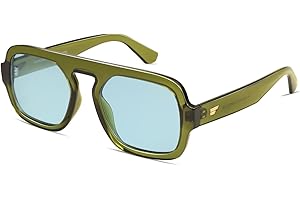 VANLINKER Oversized Retro Square Aviator Sunglasses for Women Men 70s Vintage Style Trendy Big Flat Top Sun Glasses VL9826