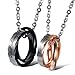 OPK Jewelry Stainless Steel Macthing Couple Necklaces I Will Always Be with You Ring Band Circle Hook-ups Pendent Promise Love Wedding Jewel Gift with Chain