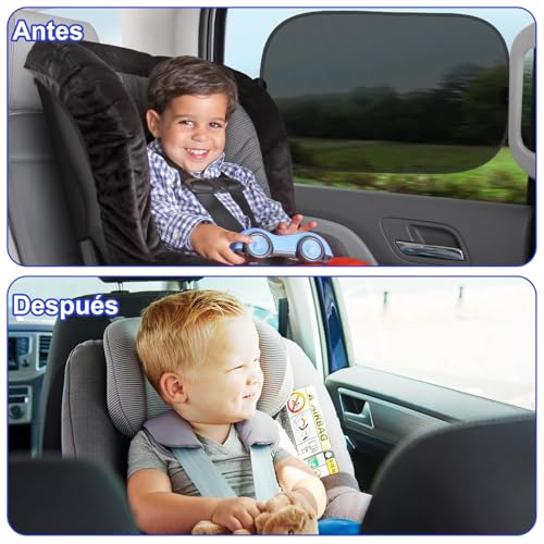 Joschapeau Parasoles de Coche, Parasol para Auto Parabrisas, Parasol Plegable para Coche 6 Piezas - Protector Parabrisas con Bolsa de Almacenamiento, Apto para todoterrenos y la mayoría de turismos