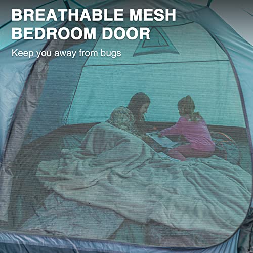 Portal 3-4 Man Tent with Porch, Camping Tent for 3 to 4 Persons with Sewn-in Groundsheet, 4000mm Waterproof Family Tent with Bedroom, Lightweight Dome Tent for Outdoor Garden Backpacking Hiking
