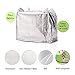 Aosbos Reusable Insulated Lunch Box Tote Bag (Green Flowers)