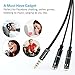 Headset Mic Adapter Headphone Y Splitter 3.5mm Male to 2 Female Audio Jack Splitter Cable with Separate Headphone/Microphone Plugs for PS4, Gaming Headset, Xbox One, PC, Notebook, Smartphone, Tablet