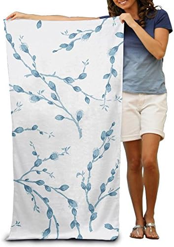 REBELN Watercolor Pussy Willow Soft Bath Towels, Large Microfiber Travel Towel Bath Linen For Kids Men Women - 31.5 X 51.2 Inch