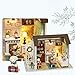 Flever Dollhouse Miniature DIY House Kit Creative Room with Furniture for Romantic Gift (Happy Time Plus Dust Proof Cover)