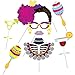 Mexican Fiesta Photo Booth Props,Cinco De Mayo Mexican Party Favors,Selfie Props, Photo Booth Accessories, Party Supplies, Assorted Designs for Dia de Muertos, Theme Parties (Fiesta) 47pcs