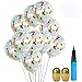 UTOPP 20 Pack Confetti Balloons Tiffany Blue Pink and Gold 12