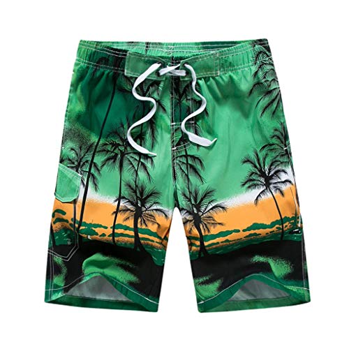 Simayixx Men's Swim Trunks Quick Dry Bathing Pants Beach Holiday Party Swim Shorts Teens Briefs Underwear Trousers 6XL Green