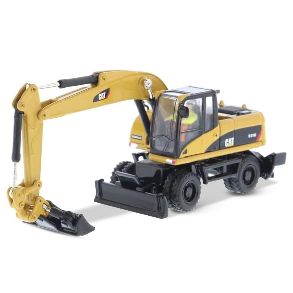 Platz Diecast Masters 1:87 Scale Caterpillar 318D Wheeled Excavator | HO Scale Series Cat Trucks & Construction Equipment Model 85177