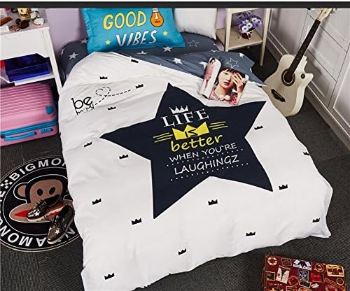DACHUI Cotton bed sheets - 1200 beds fade, stain resistant - Hypoallergenic - 3 units (cartoon) - F Twinch 2