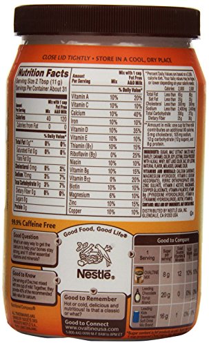 Nestle, Ovaltine, Chocolate Malt Drink Mix, 12-Ounce Tubs (Pack of 3) - Thumbnail 3