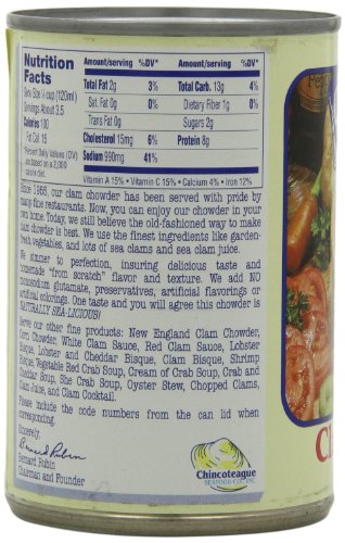 Chincoteague Seafood Manhattan Clam Chowder, 15-Ounce Cans (Pack of 12) - Thumbnail 6