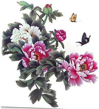 1 Pcs Waterproof Multicolored Color Peony Flower Series Butterfly Enlarge Pattern Tattoo Stickers