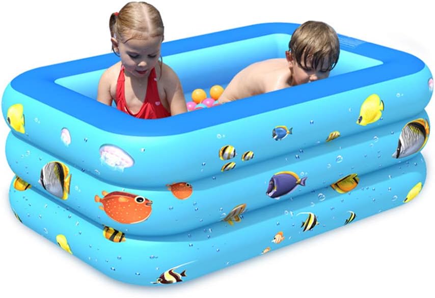 WFIZNB Piscinas hinchables 3 Capas de Pescado Familiar Actividades Piscina para niños patrón