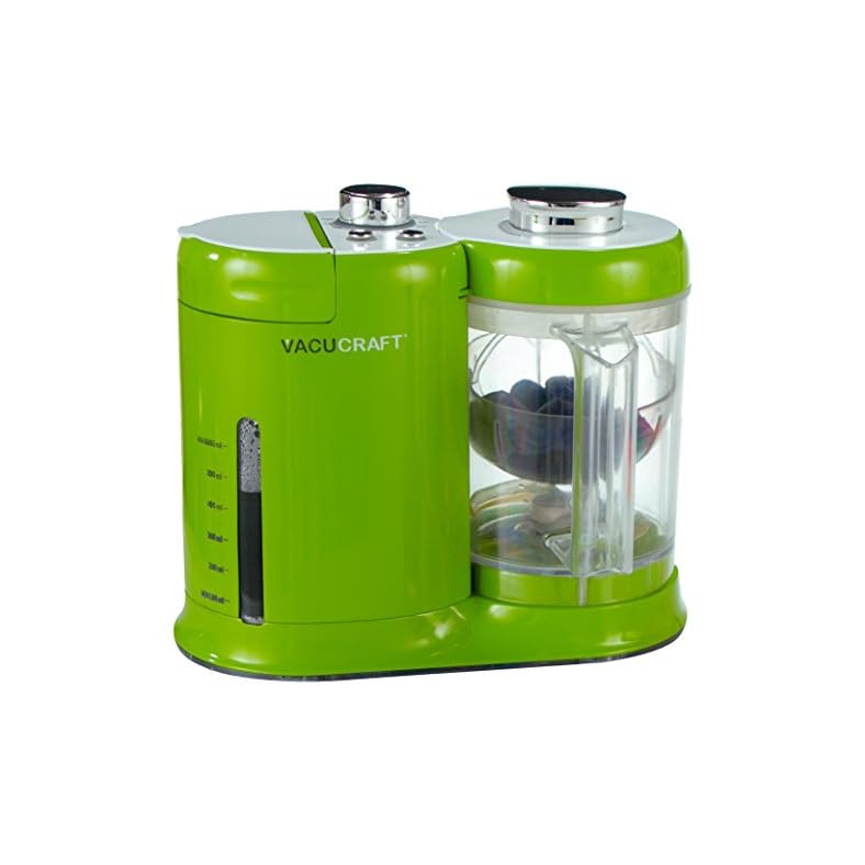 Vacucraft 4-in-1 Baby Maker, Processor to Steam, Puree, Blend Homemade Food, Green