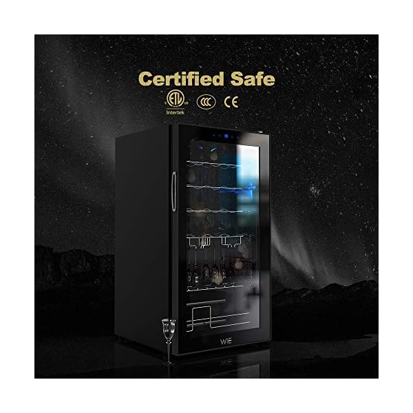 Wine-Refrigerator-28-Bottle-Compressor-Refrigerator-Freestanding-Wine-Cellars-Digital-Touch-Display-UV-Protective-Finish-Auto-Defrost-with-Wine-Aerator-Pourers-Black