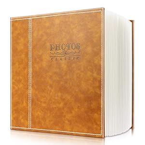 Safedealshop Magnetic Self-Stick Page Photo Album,Leather Cover,Holds 4X6,5X7,6X8,8X10,10X12 of Photos,Suitable for…