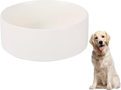 AHX Ceramic Dog Bowl 8 Inch Non-Spill Wide Deep Food & Water Bowl