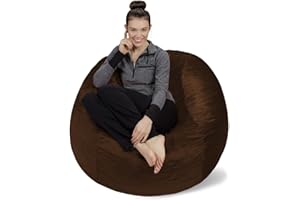 Sofa Sack - Plush, Ultra Soft Bean Bag Chair - Memory Foam Bean Bag Chair with Microsuede Cover - Stuffed Foam Filled Furniture and Accessories for Dorm Room - Chocolate 4'