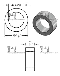 Aluminum Spacer 1-1/8" OD x 3/4" ID x Choose Your