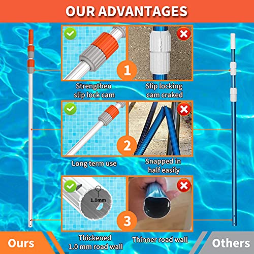 Buyplus Swimming Pool Pole 4 to 12 Feet, Professional Aluminum