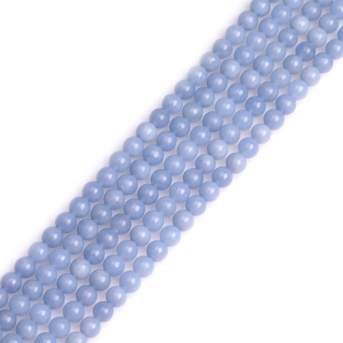 Natural Blue Anglite Stone Gemstone Semi Precious Round 6mm Beads for Jewellery Making DIY Bracelet Necklace Crafts 15''