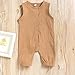 Mini honey Infant Toddler Baby Girl Boy Sleeveless Romper Jumpsuit Shorts Summer Outfit Clothes (18-24 Months, Brown)