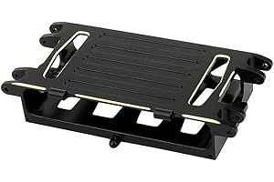 ZXYRC Brass Black Coating Battery Cover Skid Plate Link Set Body Post Mount Front Rear Car Shell Pillar Servo Mount for Axial 1/24 AX24 RC Crawler Turck Metal Upgrade Part (Battery Tray)