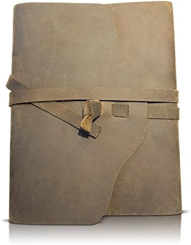 Leather Journal Refillable Writing Notebook Free Lined Insert Refill Genuine Buffalo Cover Journals to Write In Diary Notes Notepad Men &amp; Women Gift Brown Vintage Diario de Cuero Cuaderno (8x6R)
