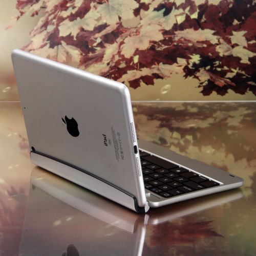 For Apple iPad Mini 3 2 1st Aluminum Stand Case Cover with Bluetooth Keyboard