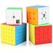 Aitey Speed Cube Set, Moyu Cube Bundle MF2S 2x2 3x3 4x4 5x5 Stickerless Magic Cube Puzzle Toys for Kids Gift Box (4 Pack)