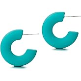 RUOFFETA Acrylic Chunky Hoop Earrings, Lightweight Thick Open Hoops Candy Color Hoop Earrings for Women