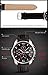 Voeons Men’s Chronograph Watches, Black Red Leather Analog Quartz Sport Casual Wrist Watch for Men