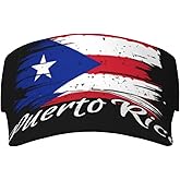 Cute Puerto Rico Flag Sport Sun Visor Hats Adjustable Empty Top Baseball Cap Puerto Rican Sun Caps for Women and Men