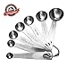 Ace Bright Stainless Steel Measuring Spoons, Set of 7 Stackable Measure Spoon for Dry and Liquid Ingredients, Etched Marked Baking Cooking Spoon with Detachable Ring Holder