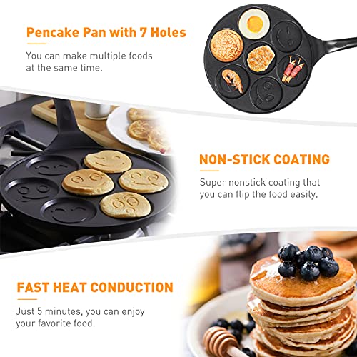 Pancake Pan Nonstick Griddle Pancake Maker Mini Pancake and 7 Smiling