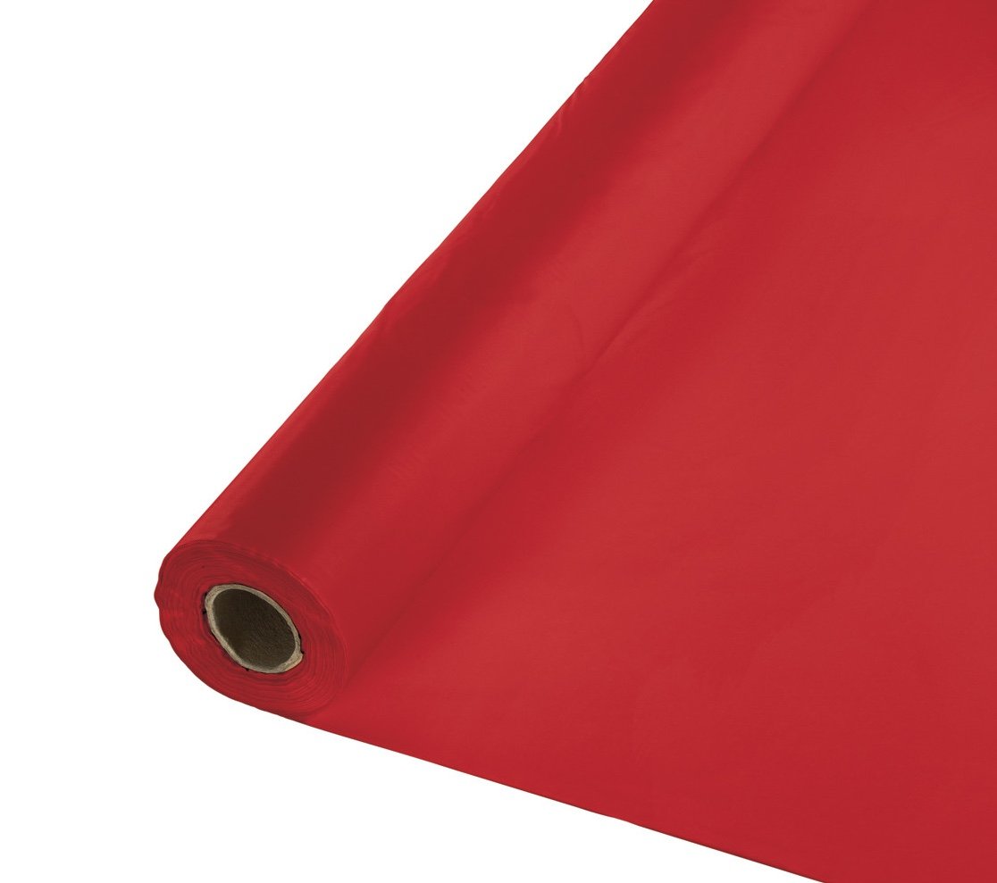 Best rolls of red and white table cloth