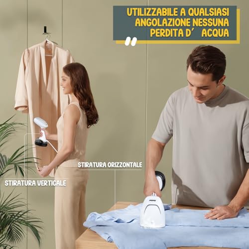 Rolipo Portable Vertical Clothes Ironer Steam Ironer with Large 360ml Tank, Quick Wrinkle Removal, Portable Ironer Ideal for Home, Office and Travel