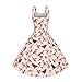 Minifaceminigirl Women's Elegant 1950s Vintage Bird Print Rockabilly Swing Dress