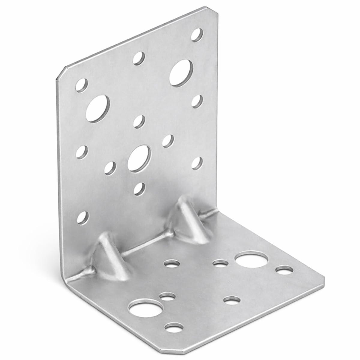 95mm x 53mm x 75mm Heavy Duty Angle Bracket with Reinforcement Corner Reinforced Metal Braces Steel Repair Connector KPK12 (Pack of 20) L10ABC