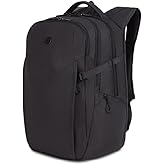 SwissGear VersaMax Laptop Backpack, Laptop Bag Fits Most 16-Inch Laptops, Commuter Friendly Trolley Sleeve, Ideal for Work, Travel or School - Charcoal Heather (18-Inch)