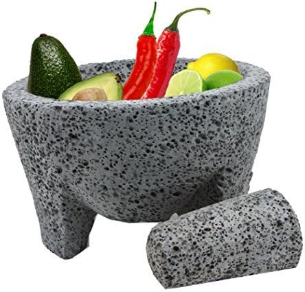 TLP Molcajete authentic Handmade Mexican Mortar and Pestle 8.5 by TheLatinProducts